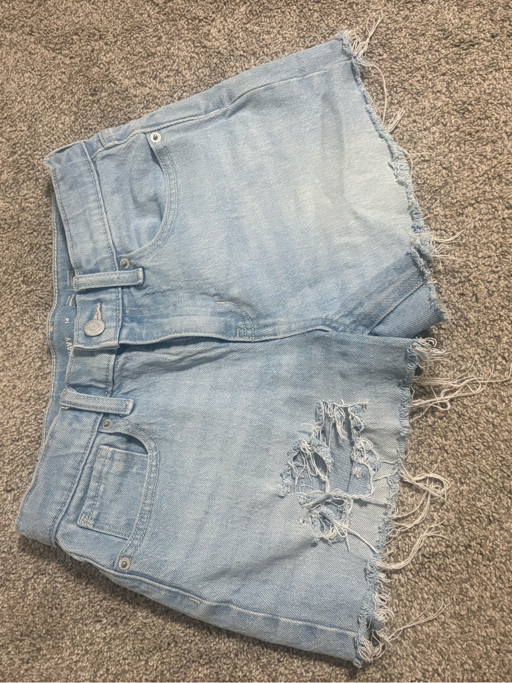 Old Navy Light Blue Distressed Denim Cutoff Shorts
